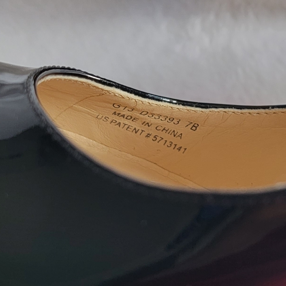 7 Vtg Cole Haan Derby Round Toe Patent Leather Lainey Pumps With Nike Air Soles - Picture 7 of 8